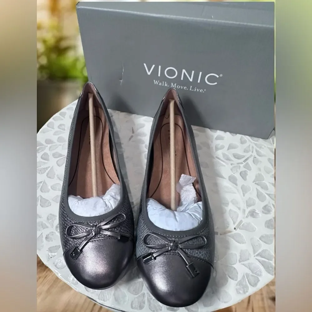 Vionic Women's Minna Ballet Flat Pewter